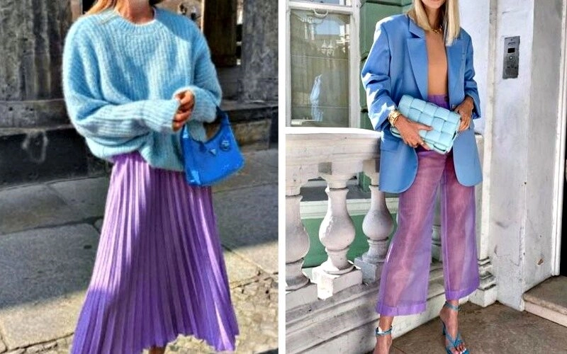 màu tím phối với màu gì