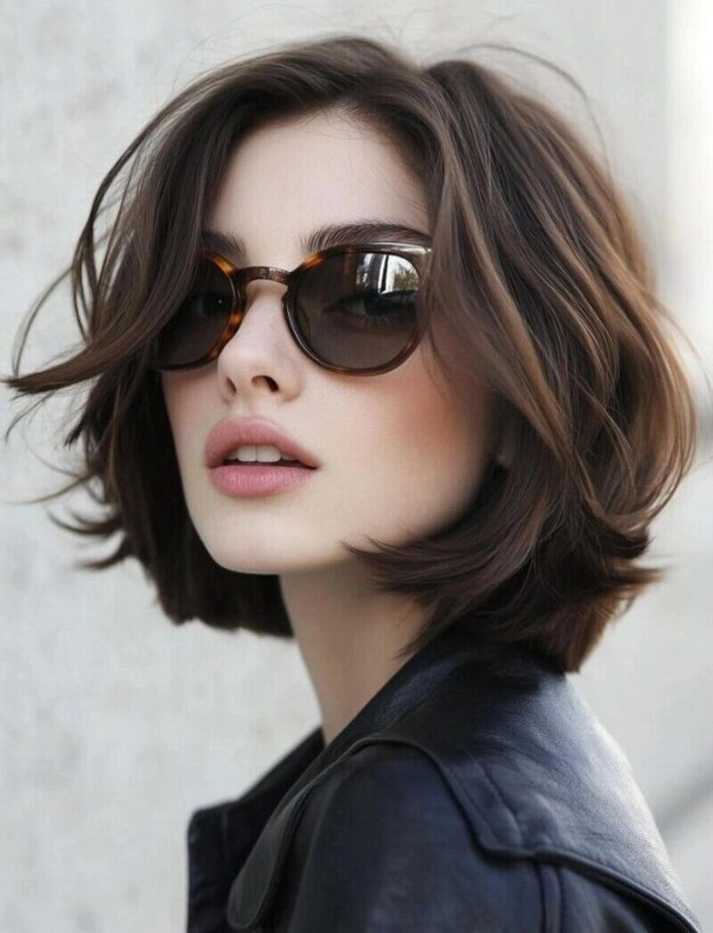 ảnh gái xinh tóc ngắn đeo kính