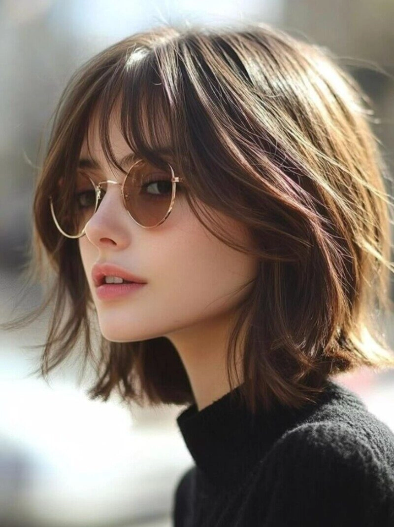 ảnh gái xinh tóc ngắn đeo kính