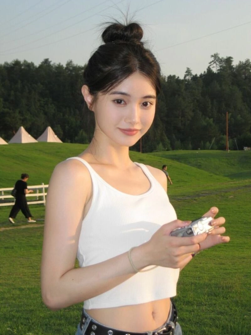 ảnh gái xinh búi tóc