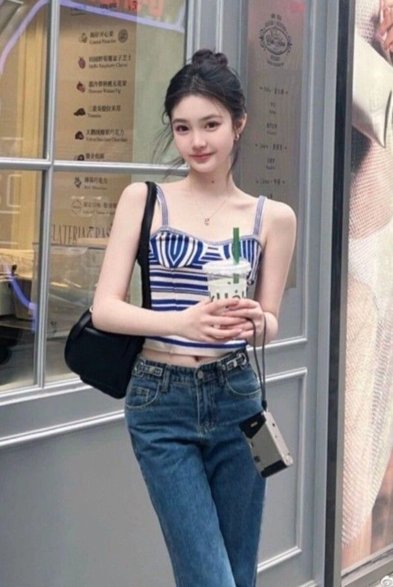 ảnh gái xinh búi tóc