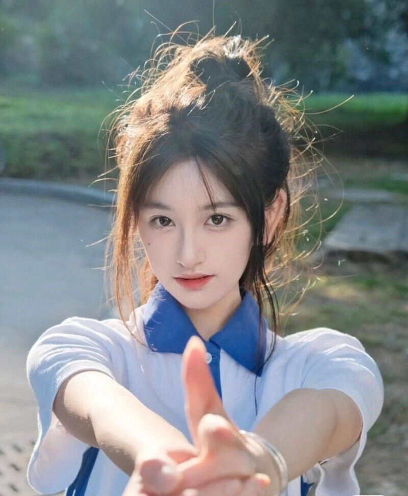 ảnh gái xinh búi tóc